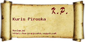 Kuris Piroska névjegykártya